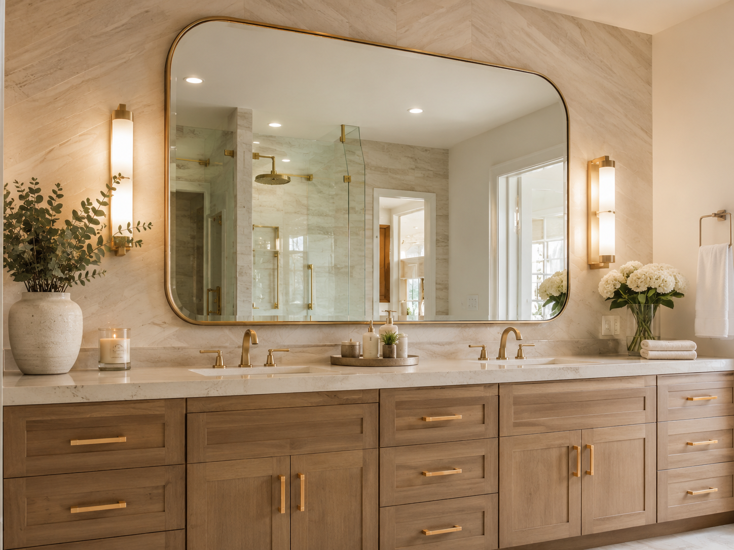 Custom Vanity Mirror Installation